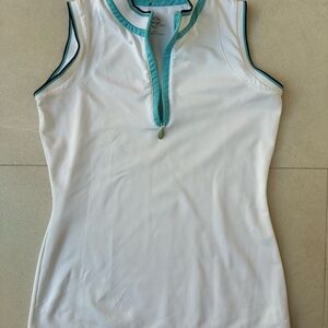 EP Pro Small White Sleeveless Golf Polo Shirt